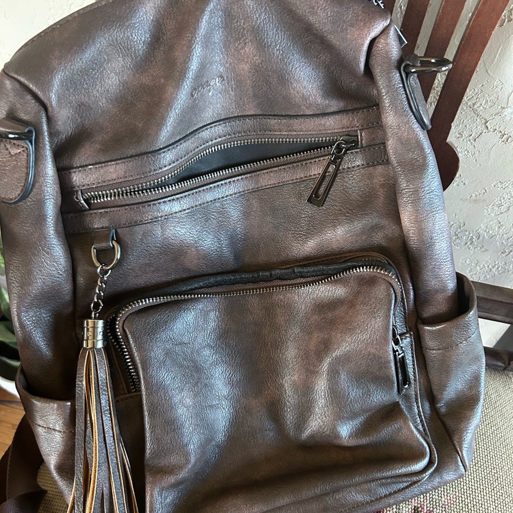 Brown Leather Backpack